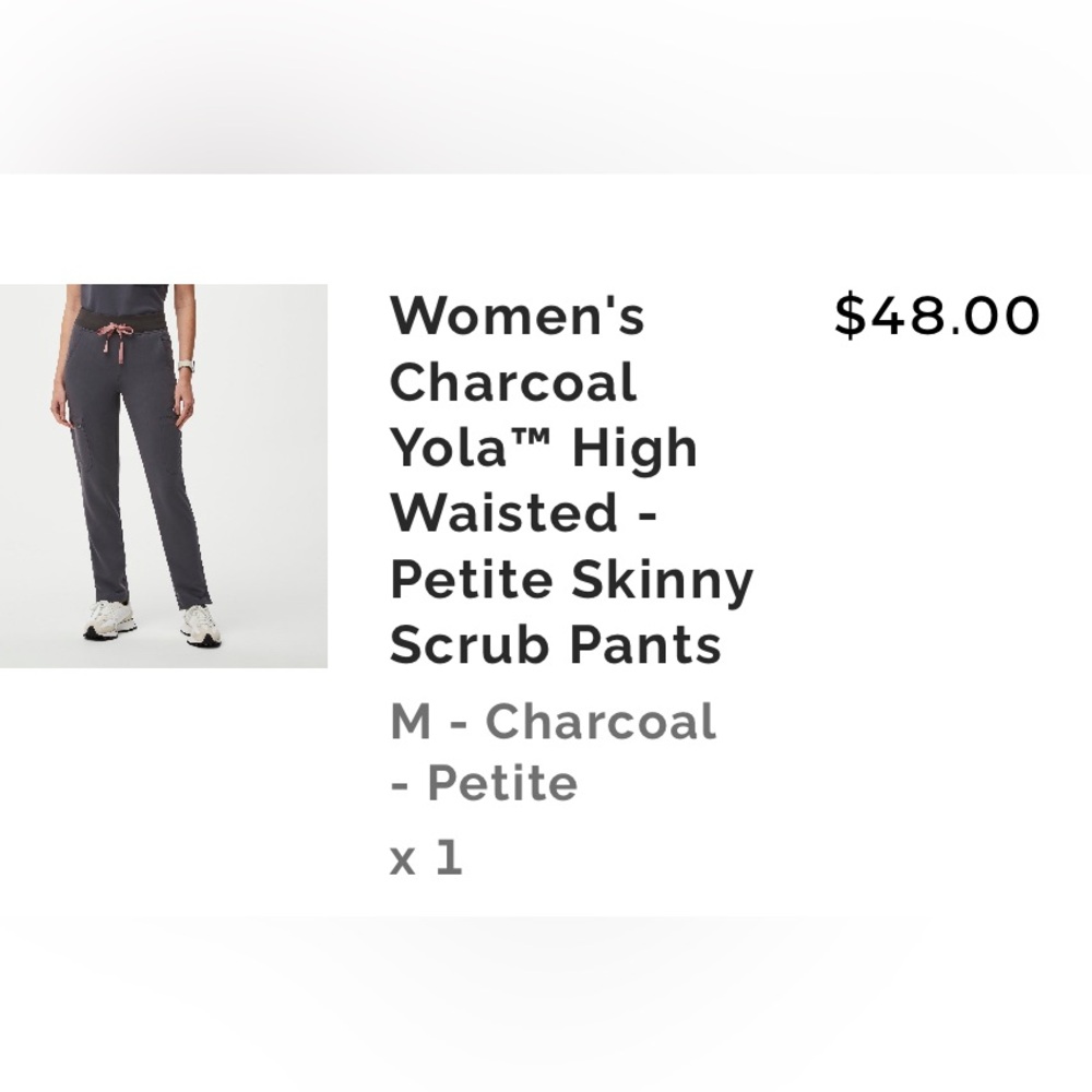 FIGS Women’s Scrub Pants 💖🩺 Charcoal MP Yola High Waisted